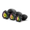 LUXE BLING PLUGS TRAINING KIT BLACK W/ RAINBOW GEMS