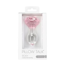 PILLOW TALK ROSY FLOWER GLASS ANAL PLUG PINK