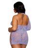 ASYMMETRICAL CHEMISE W/ LACE PATTERN HYDRANGEA Q/S
