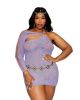 ASYMMETRICAL CHEMISE W/ LACE PATTERN HYDRANGEA Q/S