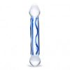 GLAS 6.5 FULL TIP TEXTURED GLASS DILDO "
